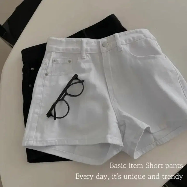 [BUNJANG] White and Blue Denim Shorts / 새상품) 흰청반바지