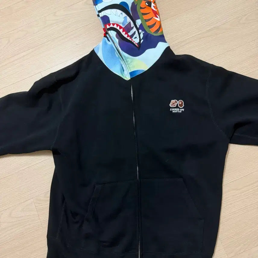 [BUNJANG] BAPE ABC Camo Reversible Shark Full Zip Hoodie Blue / (급매) 베이프 ABC 카모 리버시블 샤크 풀 집 후드 블루 US