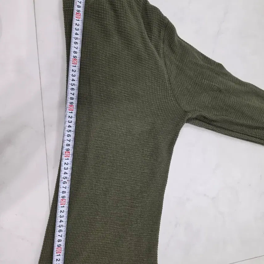[BUNJANG] RRL Waffle Henley Long Sleeve T-Shirt Khaki / RRL 헨리넥 와플 긴팔 티셔츠 카키색