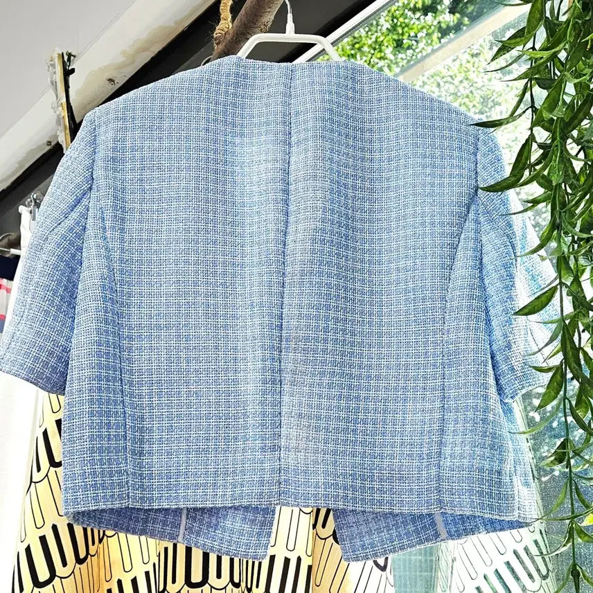 [BUNJANG] Mixxo Tweed Short-Sleeve Jacket (Size S) / [새상품]믹쏘 트위드 반팔 자켓(S)