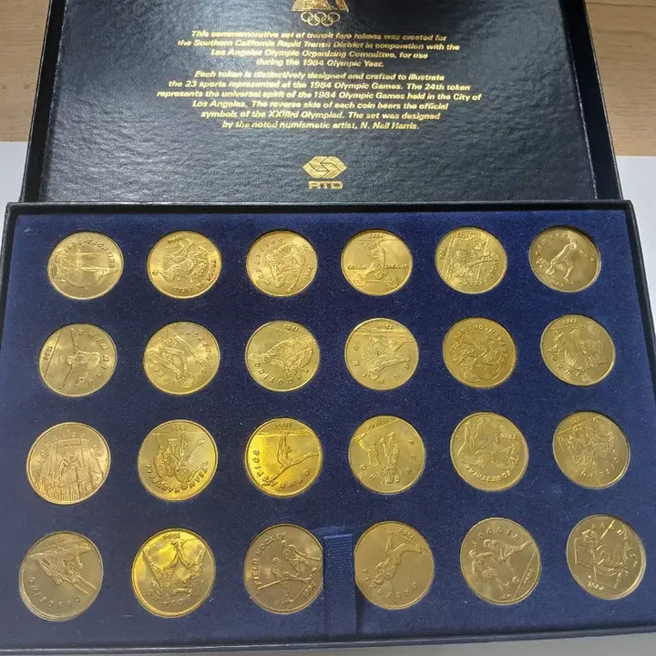 [BUNJANG] 1984 Los Angeles Olympics Commemorative Coin Set (Unused) - 24 Piece Token Set, Grade A+ / 1984 LA 올림픽 기념 주화 세트 (미사용)토큰세트24점 특A급