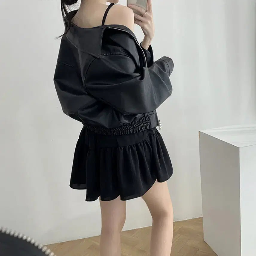 [BUNJANG] Sleeveless Mini Chiffon Dress / 나시 미니 쉬폰 원피스