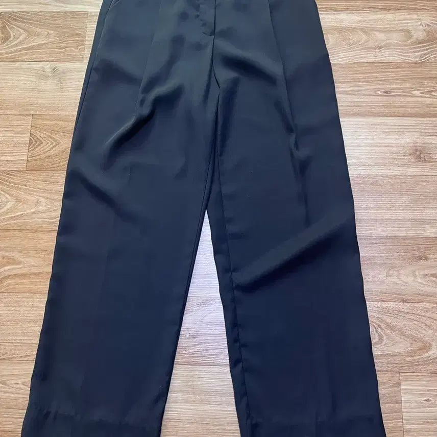 [BUNJANG] K-Club Black Wide Slacks M / 케이클럽 여름 검정 와이드 슬랙스m