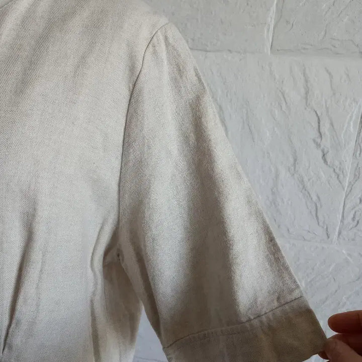 [BUNJANG] Linen Half-Sleeve Long Dress Beige / 베이지  린넨 원피스 롱 반팔