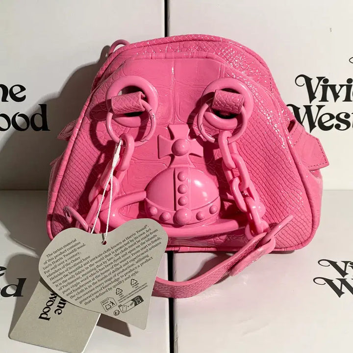 [BUNJANG] Vivienne Westwood Big Logo Clutch Shoulder Bag Pink / 비비안웨스트우드 클러치백 숄더백 핑크 빅로고
