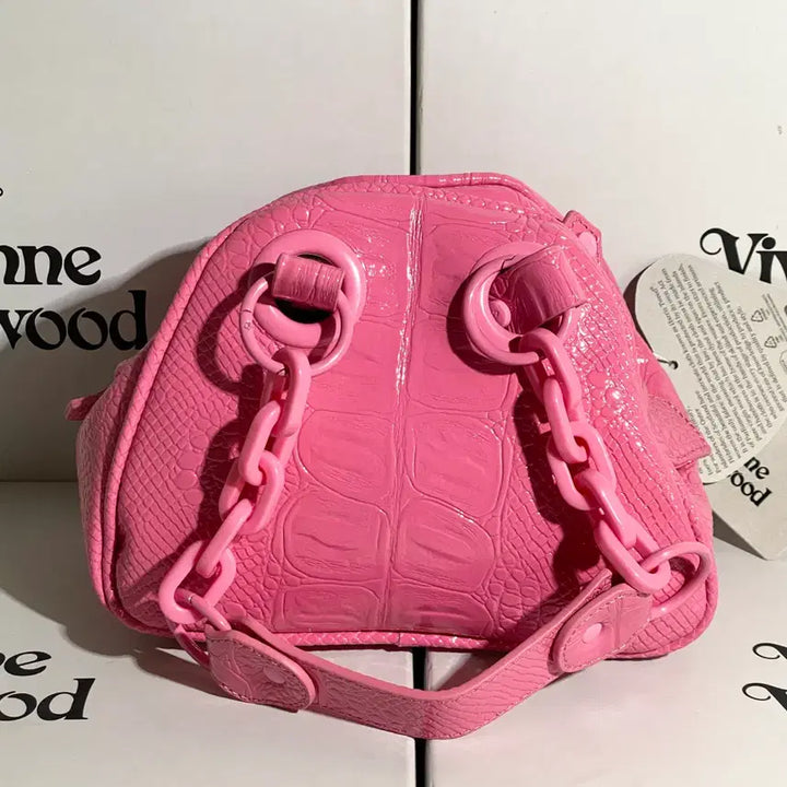 [BUNJANG] Vivienne Westwood Big Logo Clutch Shoulder Bag Pink / 비비안웨스트우드 클러치백 숄더백 핑크 빅로고