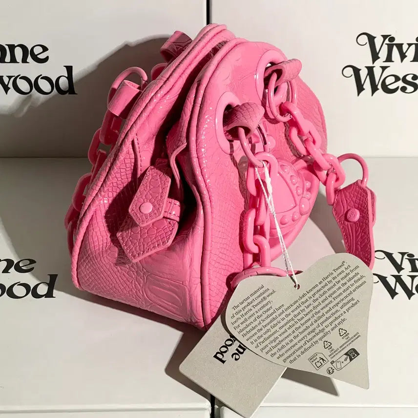 [BUNJANG] Vivienne Westwood Big Logo Clutch Shoulder Bag Pink / 비비안웨스트우드 클러치백 숄더백 핑크 빅로고