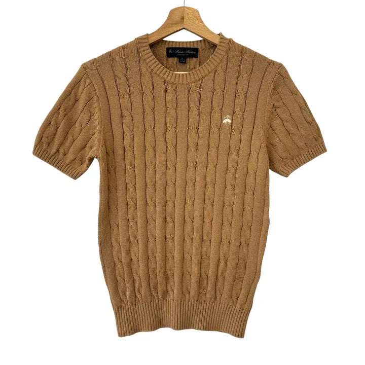[BUNJANG] Brooks Brothers Cotton Cable Short Sleeve Sweater - Size S / 브룩스브라더스 코튼 케이블 숏 슬리브 스웨터 S 정품