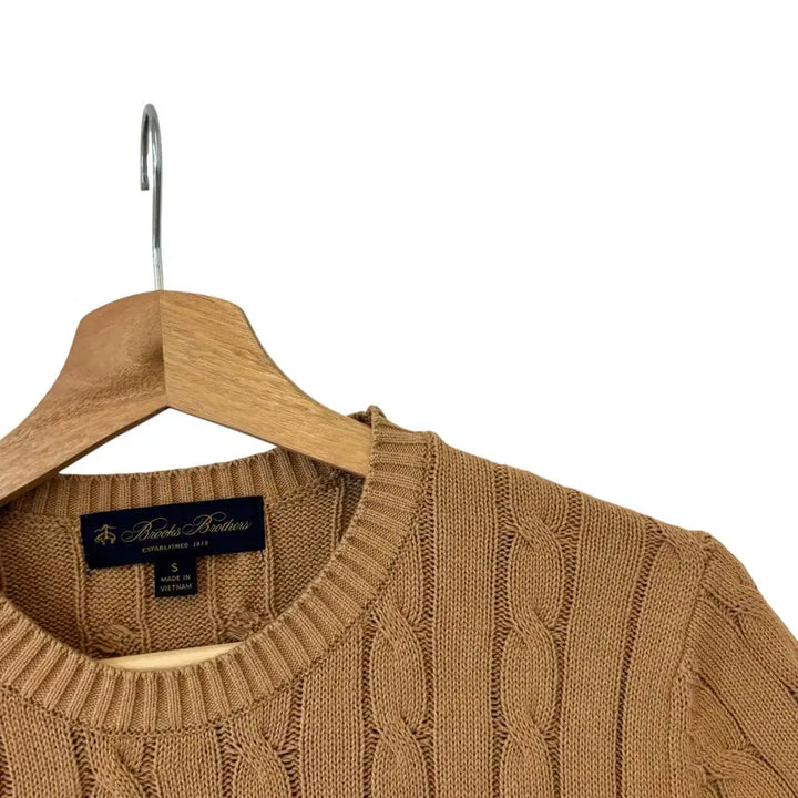 [BUNJANG] Brooks Brothers Cotton Cable Short Sleeve Sweater - Size S / 브룩스브라더스 코튼 케이블 숏 슬리브 스웨터 S 정품