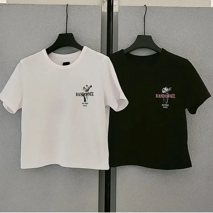 [BUNJANG] Juun.J Small Flower Logo T-Shirt Black Size 36 / 준지여성 juun.j 스몰플라워 티셔츠 36 새상품