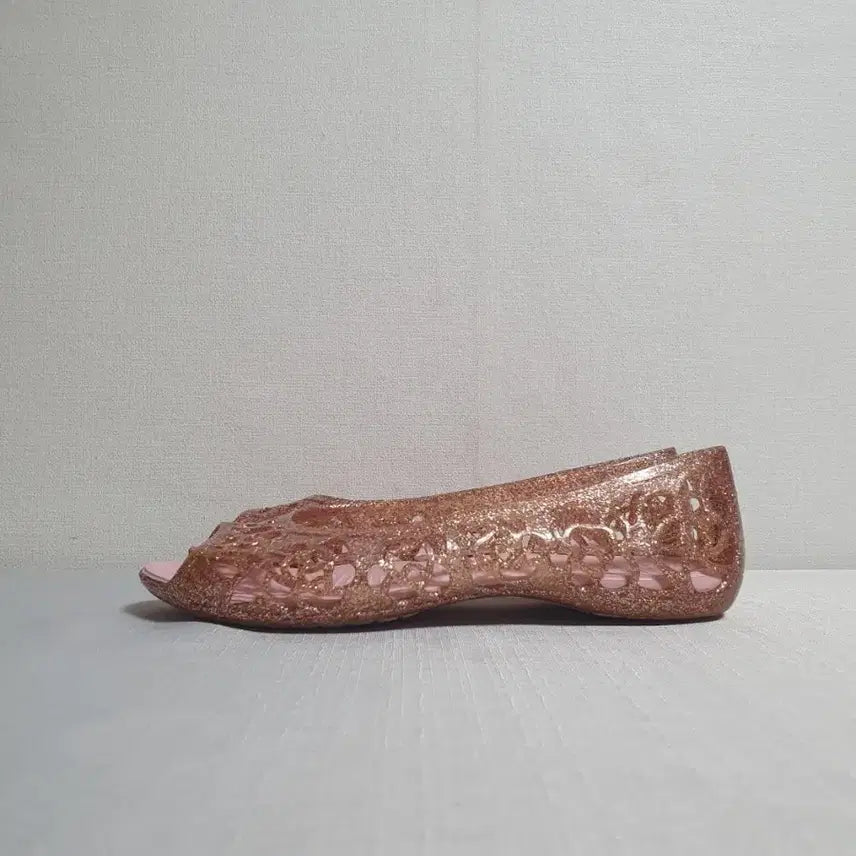 [BUNJANG] Crocs Isabella Glitter Flat Sandals Rose Gold / 230mm 크록스 이사벨라 글리터 플랫 로즈골드