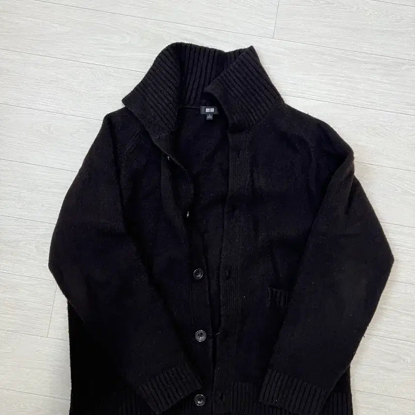 [BUNJANG] Uniqlo Soufflé Yarn Stand Collar Cardigan Brown S / 유니클로 수플레얀 스탠드칼라 가디건 브라운s