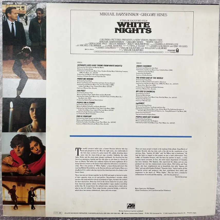 [BUNJANG] White Nights OST LP (Japanese Pressing) / 영화 White Nights(백야) OST 엘피