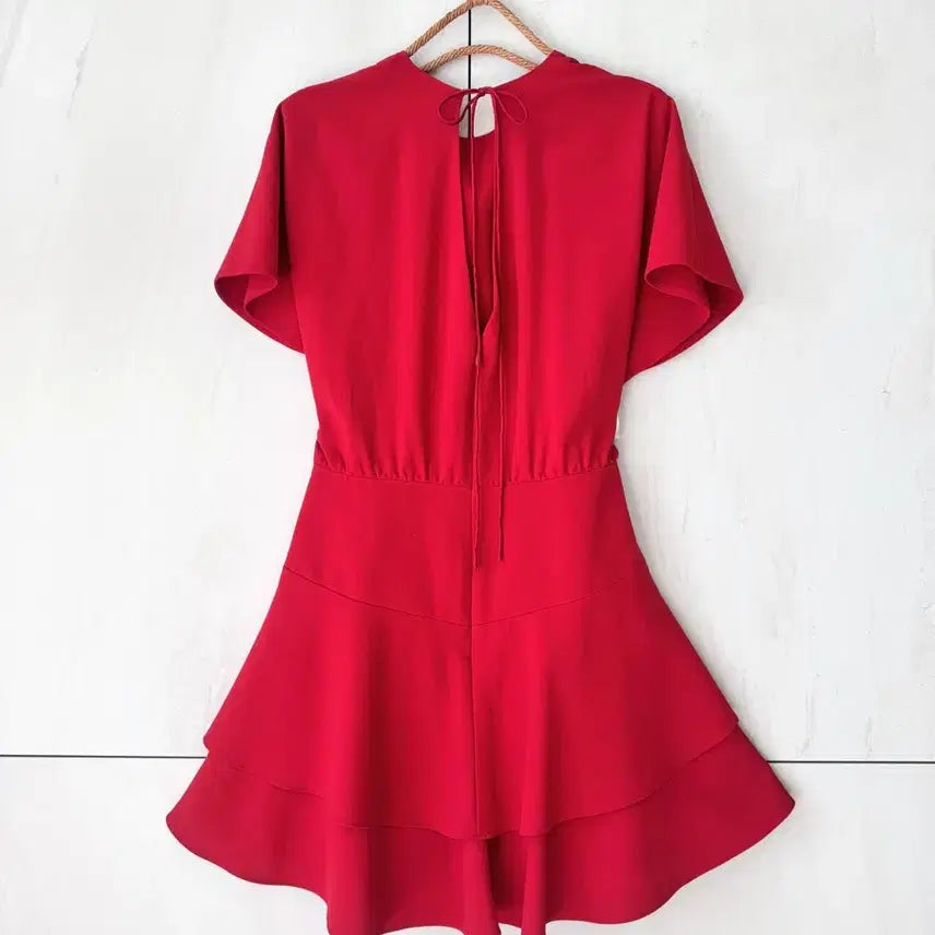 [BUNJANG] Alice + Olivia Red Frill Dress Size 2 (55) / 세상품 컨디션 Alice + Olivia 레드 프릴 원피스 2(55사이즈
