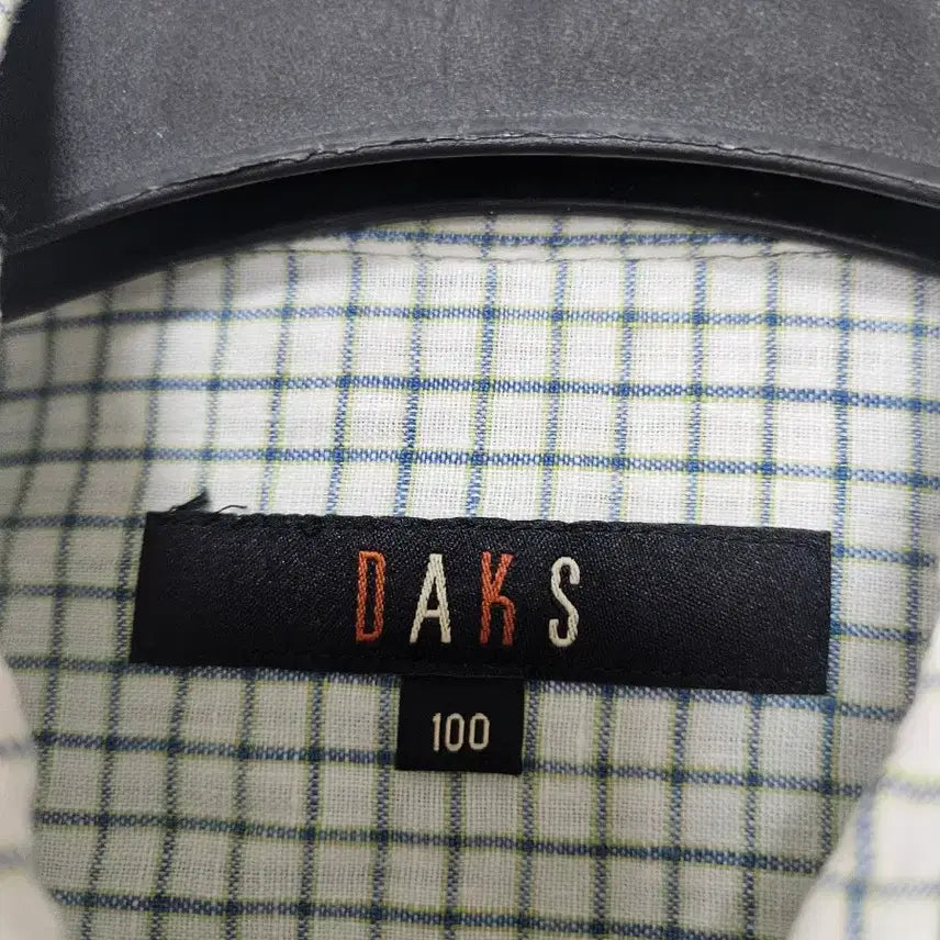 [BUNJANG] Daks Check Linen Short Sleeve Shirt Size 100 / 닥스 체크 린넨 셔츠 100호