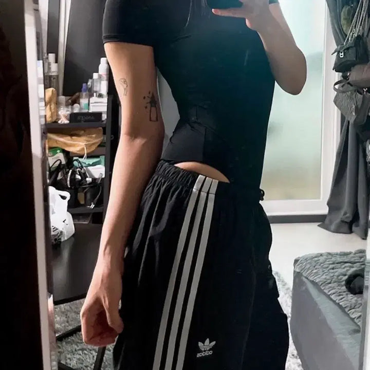 [BUNJANG] Adidas Firebird Parachute Pants Black L / 아디다스 파이어버드 파라팬츠 블랙 L