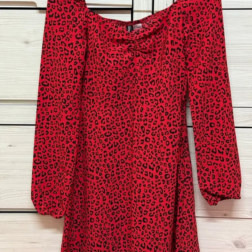 [BUNJANG] H&amp;M Leopard Mini Dress Size 34 / HM 레오파드 원피스 백예린 원피스 34사이즈