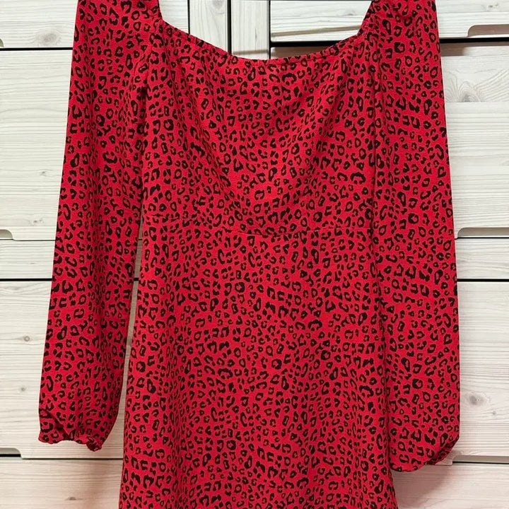 [BUNJANG] H&amp;M Leopard Mini Dress Size 34 / HM 레오파드 원피스 백예린 원피스 34사이즈