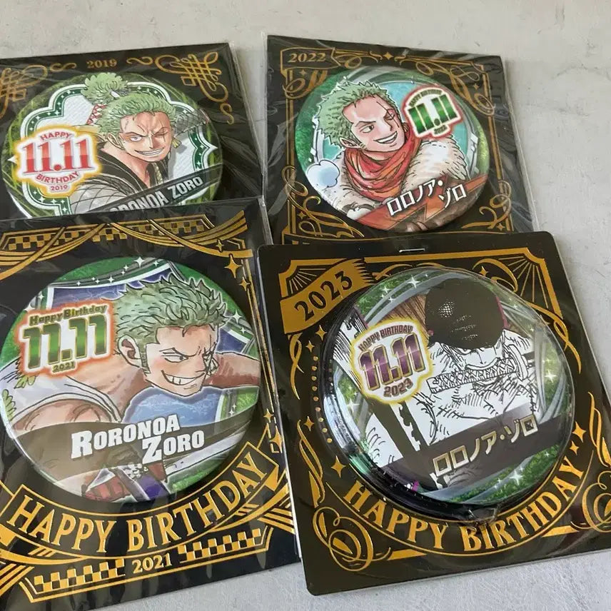 [BUNJANG] One Piece Zoro Birthday Badge Bundle Set / 원피스 조로 생일 뱃지 일괄
