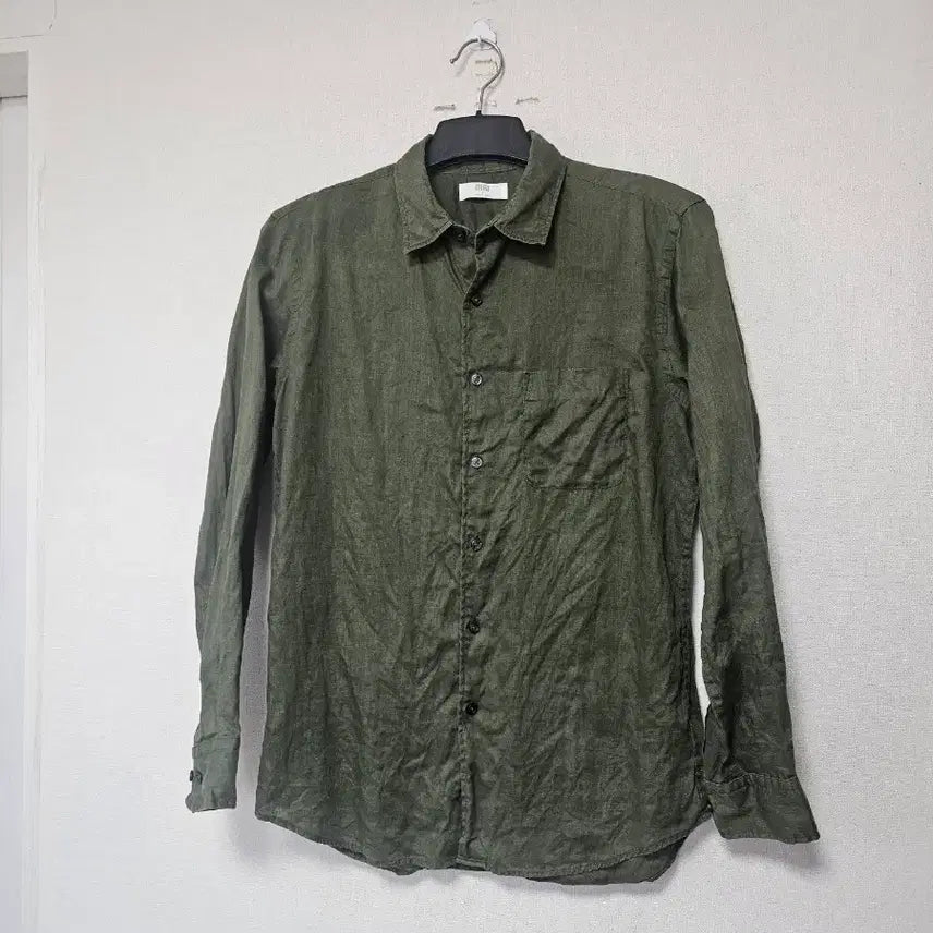[BUNJANG] Uniqlo Linen Shirt Khaki L / 유니클로 린넨 셔츠 L 카키색
