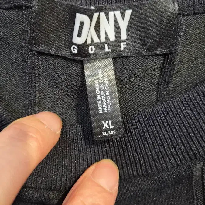 [BUNJANG] DKNY Black Short Sleeve Knit T-Shirt XL / DKNY 블랙 반팔 니트 티셔츠