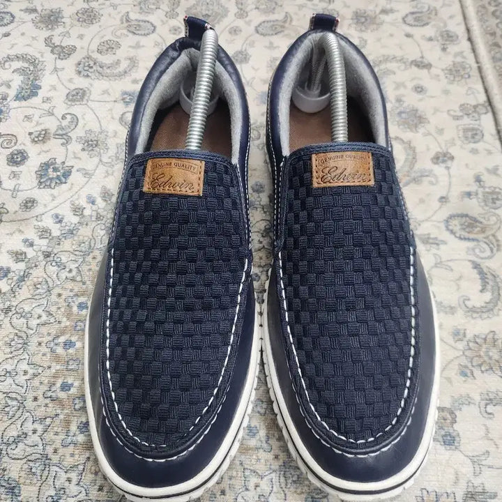 [BUNJANG] Edwin Navy Leather Slip-On Shoes 270mm / EDWIN 에드윈 네이비 레더 슬립온 270mm