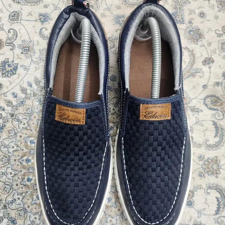 [BUNJANG] Edwin Navy Leather Slip-On Shoes 270mm / EDWIN 에드윈 네이비 레더 슬립온 270mm