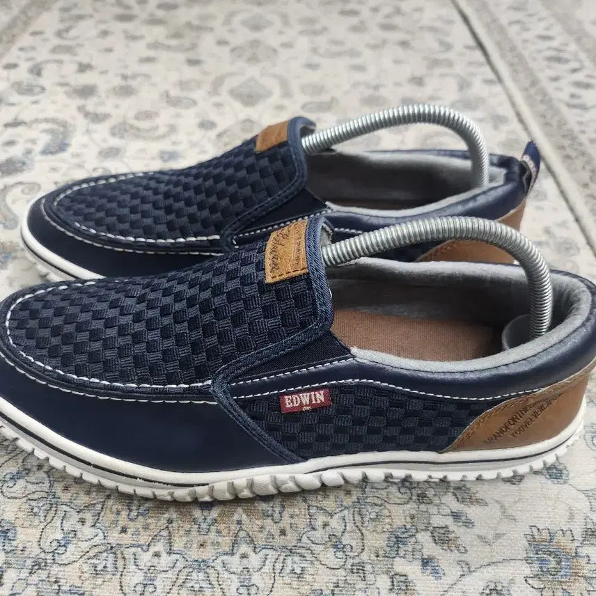 [BUNJANG] Edwin Navy Leather Slip-On Shoes 270mm / EDWIN 에드윈 네이비 레더 슬립온 270mm