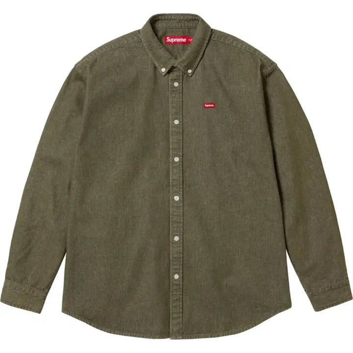 [BUNJANG] Supreme Small Box Denim Shirt Olive / [M] 슈프림 (Supreme) 스몰 박스 데님 셔츠 올리브