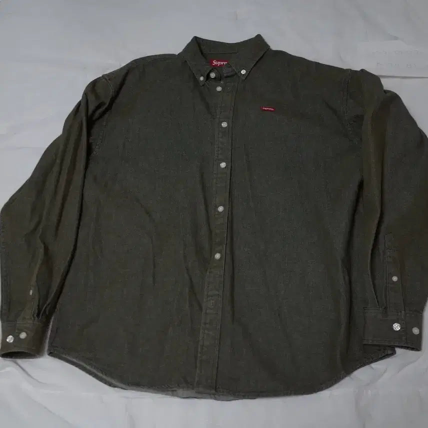 [BUNJANG] Supreme Small Box Denim Shirt Olive / [M] 슈프림 (Supreme) 스몰 박스 데님 셔츠 올리브
