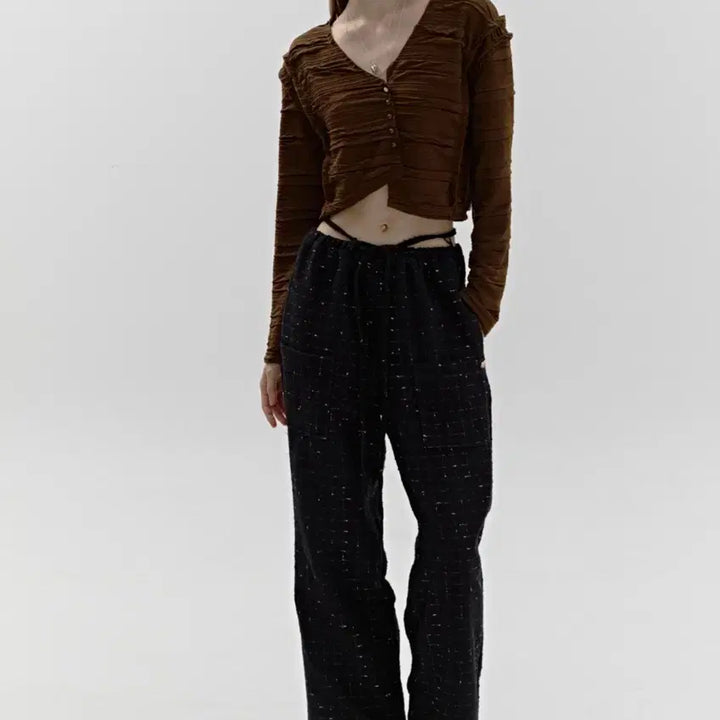 [BUNJANG] Soft Seoul Cropped Cardigan Brown One Size / 소프트서울 크롭 가디건