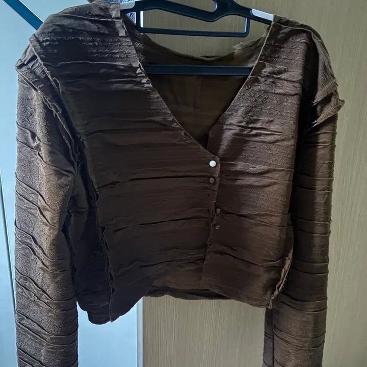 [BUNJANG] Soft Seoul Cropped Cardigan Brown One Size / 소프트서울 크롭 가디건