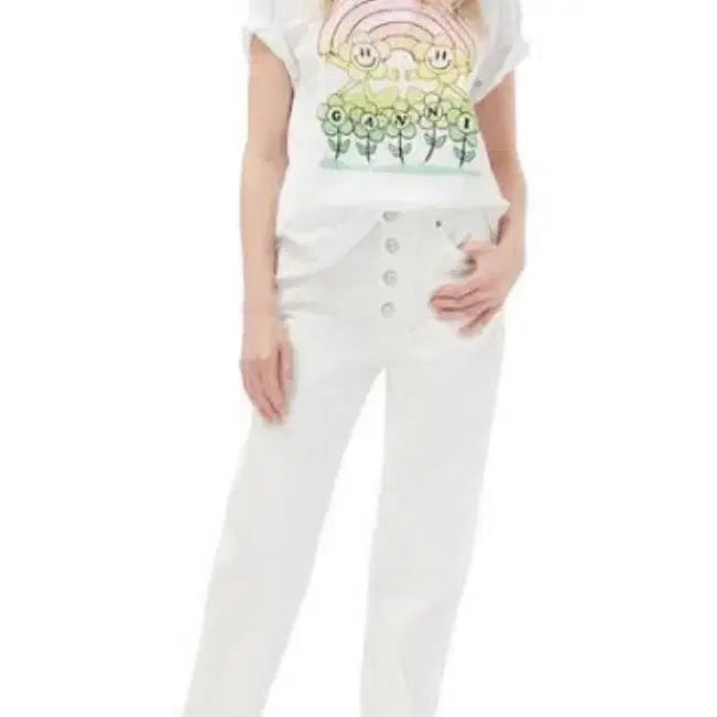 [BUNJANG] Ganni Rigid Denim White Pants / 가니 ganni 리지드데님 화이트 새상품