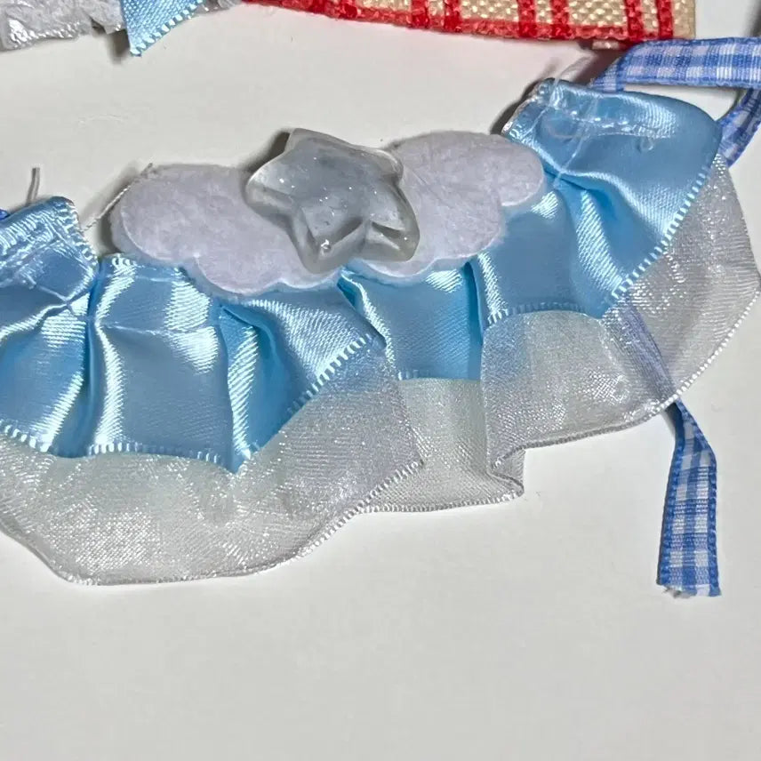 [BUNJANG] 10cm Doll Blue Lace Headband Dress Outfit / 10깅 블루 레이스 헤도레 원피스 인형옷 누이옷 룩업