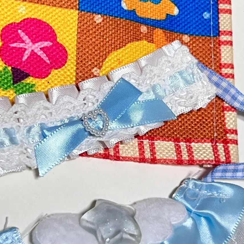 [BUNJANG] 10cm Doll Blue Lace Headband Dress Outfit / 10깅 블루 레이스 헤도레 원피스 인형옷 누이옷 룩업