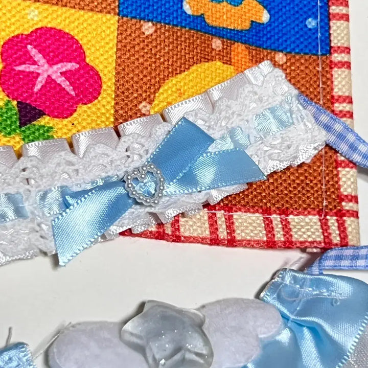 [BUNJANG] 10cm Doll Blue Lace Headband Dress Outfit / 10깅 블루 레이스 헤도레 원피스 인형옷 누이옷 룩업