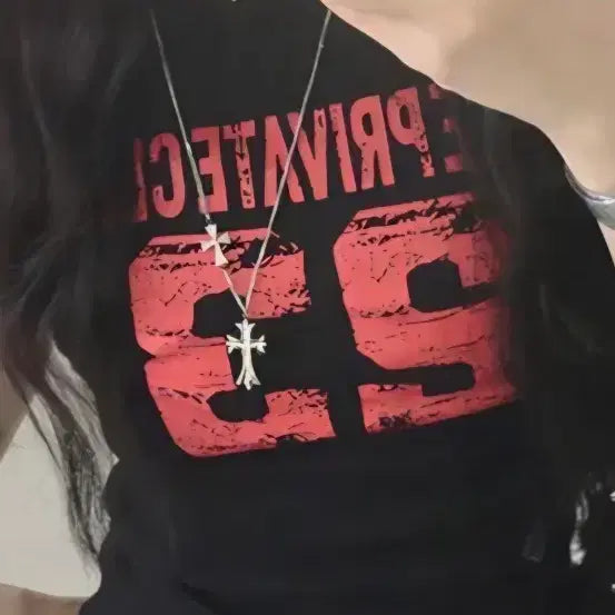 [BUNJANG] Private Black Cropped T-Shirts (Set of 2) / 프라이빗 반팔 티셔츠 블랙 크롭티2개
