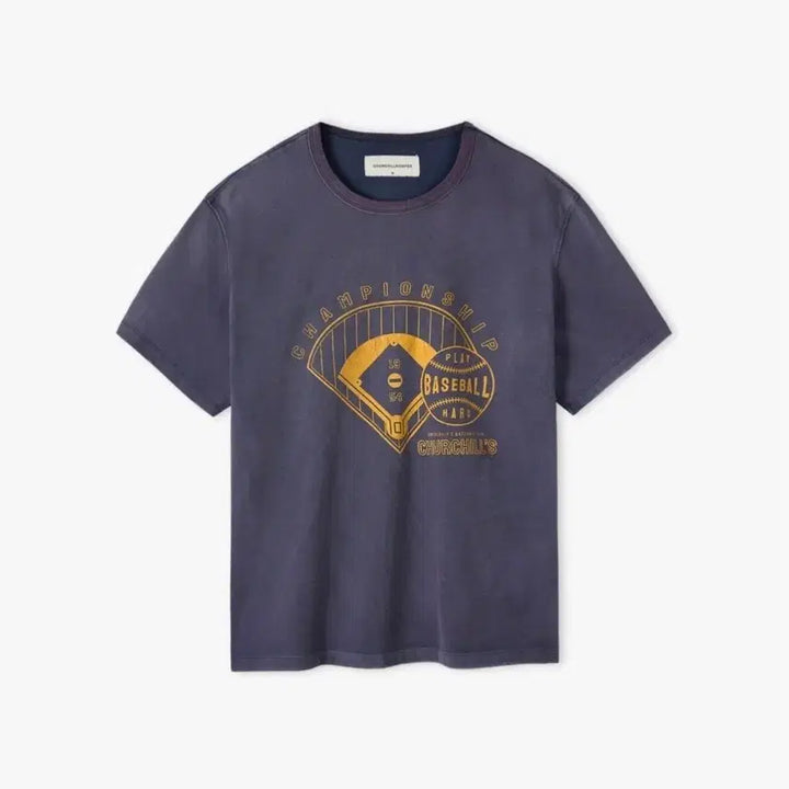 [BUNJANG] Churchill Romper Graphic Vintage Baseball T-Shirt Navy / [L/105]처칠롬퍼 그래픽 빈티지 티셔츠 베이스볼 네이비