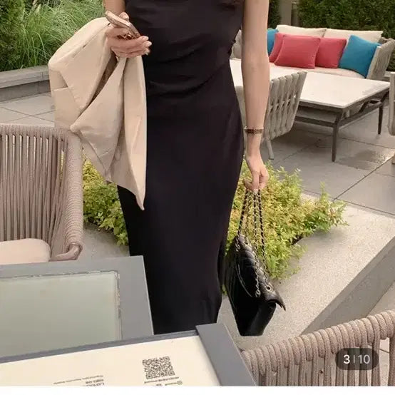 [BUNJANG] Rene Black Slip Maxi Dress M / 렌느 블랙 슬립 원피스 M