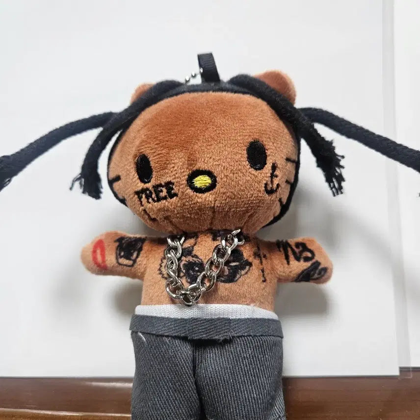 [BUNJANG] Hip Hop Rapper Reggae Black Kitty Doll Keychain / 힙합 래퍼 레게 흑인 키티인형 키링