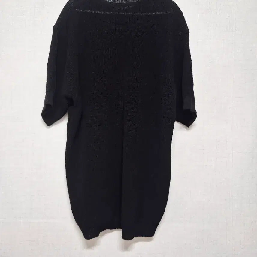 [BUNJANG] Black Knit Short Sleeve T-Shirt / 블랙 니트 반팔 티셔츠