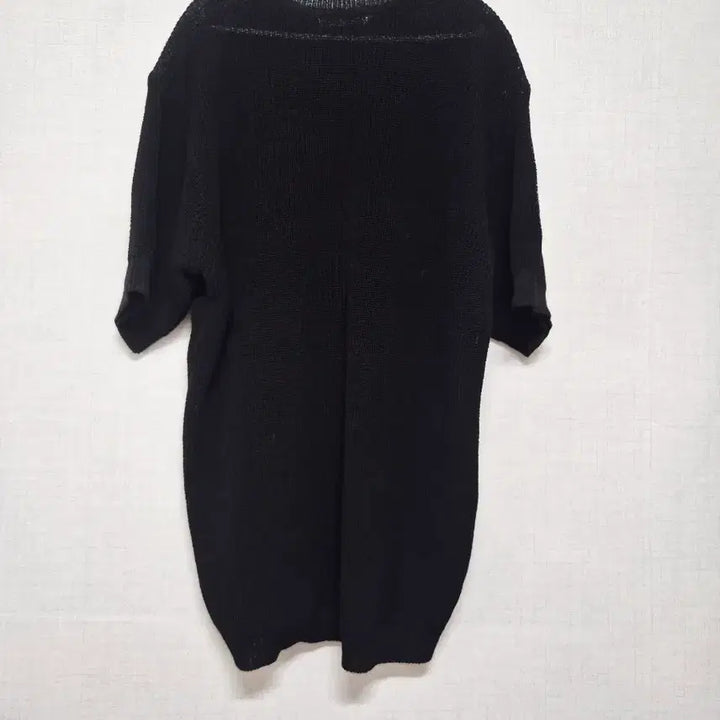 [BUNJANG] Black Knit Short Sleeve T-Shirt / 블랙 니트 반팔 티셔츠