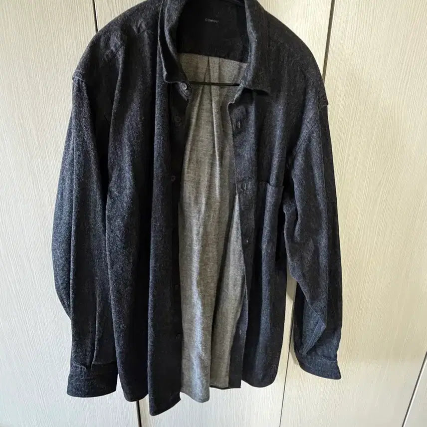 [BUNJANG] Comoli 24AW Denim Shirt Black Ecru / [3] 코모리 24AW 데님 코모리 셔츠 블랙 에크루