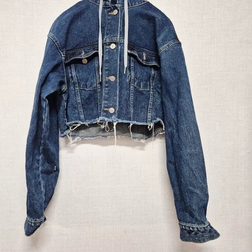 [BUNJANG] Hooded Denim Cropped Jean Jacket / 후드 데님 크롭 청자켓