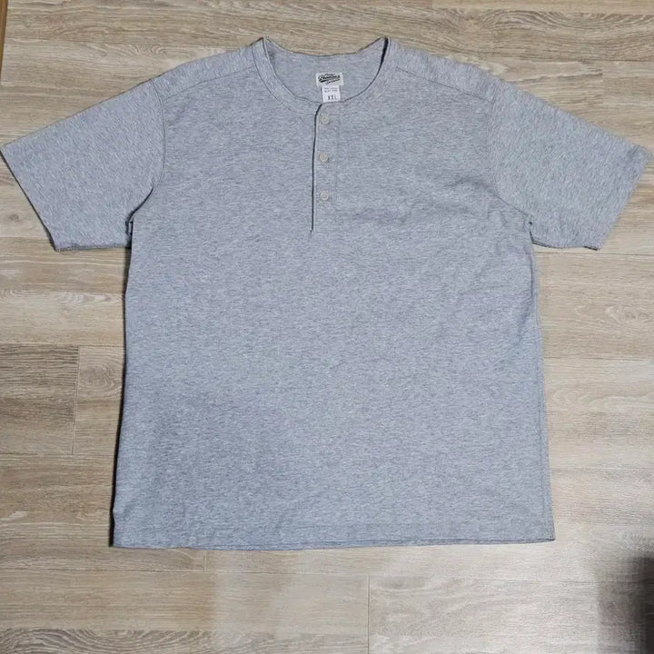 [BUNJANG] Bronson Henry Neck Short Sleeve T-Shirt - Gray, XXL / 브론슨 헨리넥 반팔 그레이 XXL