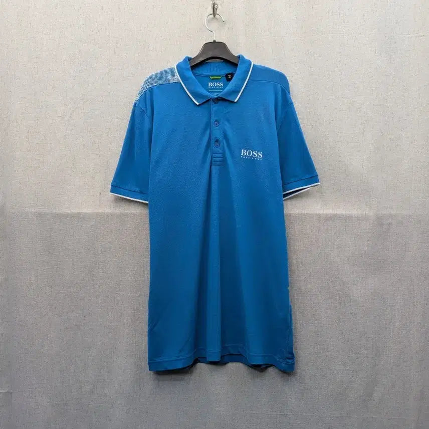 [BUNJANG] BOSS Blue Short Sleeve Polo Shirt / BOSS 파란색 반팔 카라티