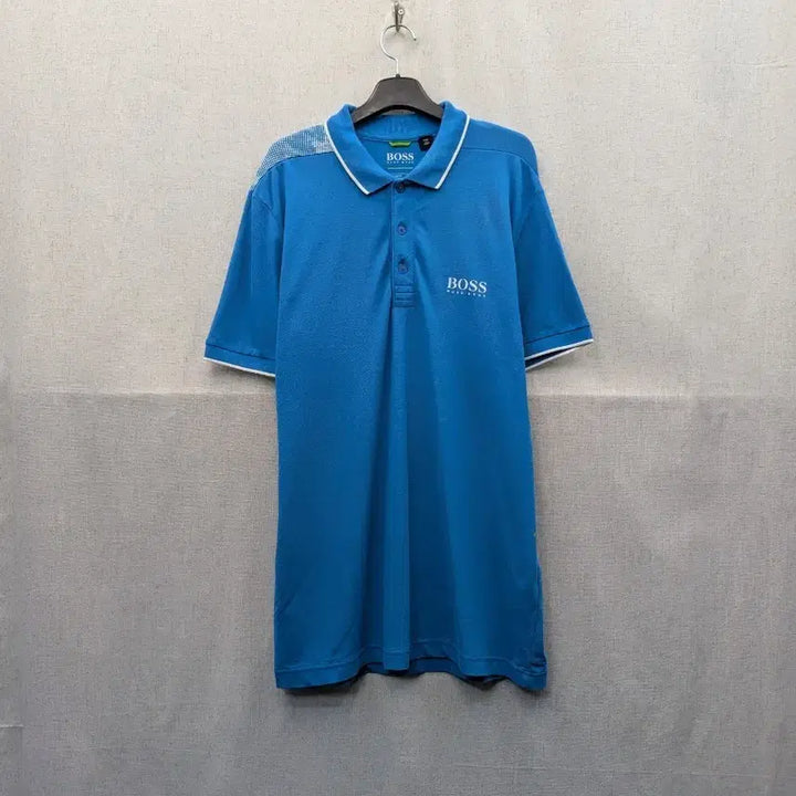 [BUNJANG] BOSS Blue Short Sleeve Polo Shirt / BOSS 파란색 반팔 카라티
