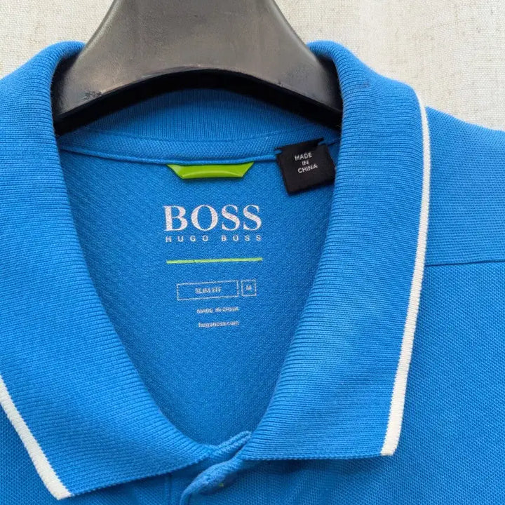 [BUNJANG] BOSS Blue Short Sleeve Polo Shirt / BOSS 파란색 반팔 카라티