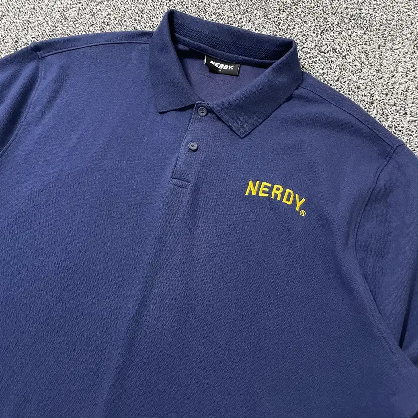 [BUNJANG] NERDY Navy Collar T-shirt / 빈티지9. NERDY 널디 카라 티셔츠 반팔 티셔츠 피케티 네이비