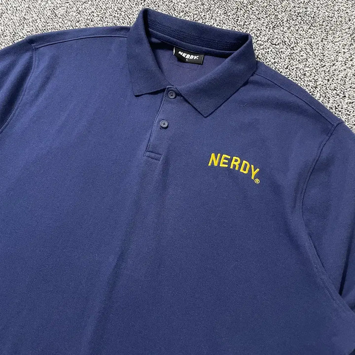 [BUNJANG] NERDY Navy Collar T-shirt / 빈티지9. NERDY 널디 카라 티셔츠 반팔 티셔츠 피케티 네이비